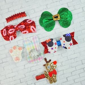 Seasonal Holiday Valentine St Patricks day Easter bunny 4th of July Hair bow set